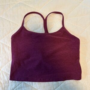 Beyond Yoga Space Dye Slim Racerback Crop Tank AUBERGINE-BEET Small